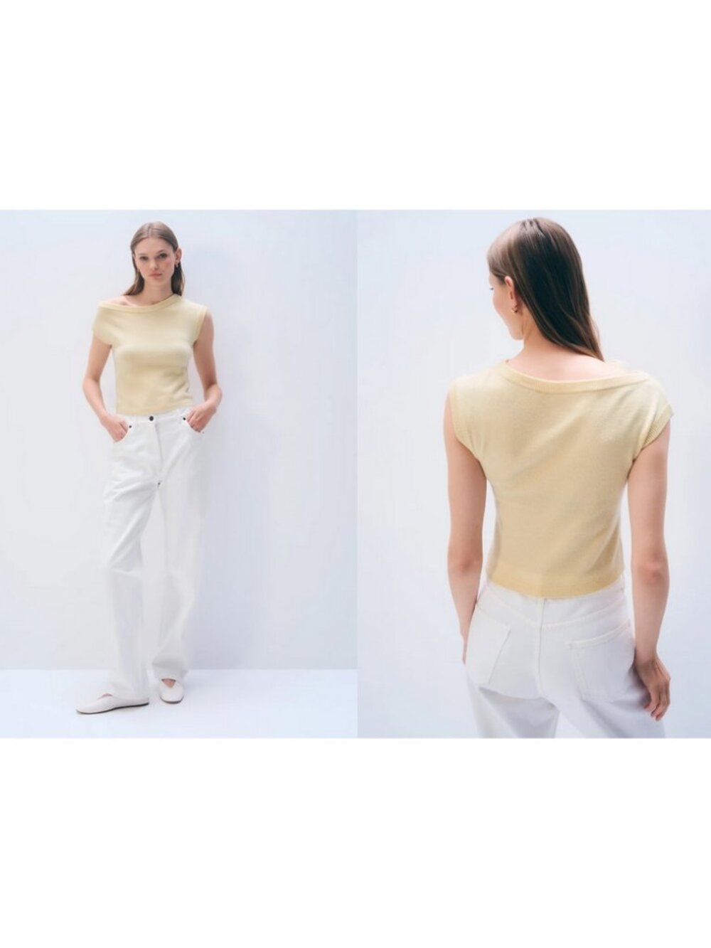 White & Warren Cashmere Off Shoulder Top Sample - Small - NWT - Picture 5 of 6